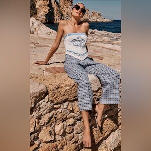 Anthropologie Colette Dobby Jacquard Wide Leg Pants Sz 27 NWT